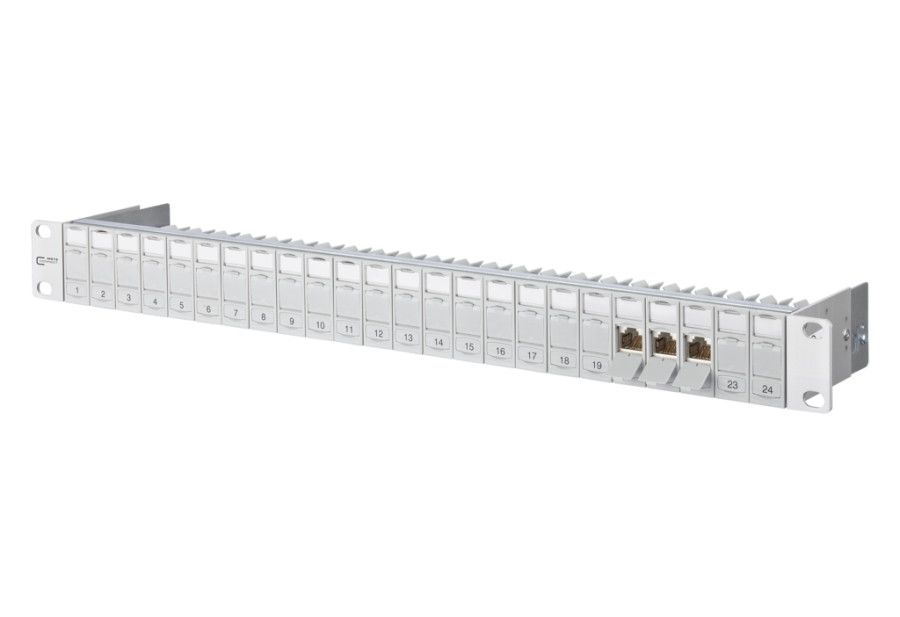 METZ CONNECT 130920-E 1U 24-Port Cat.6A Patch-Panel Grau