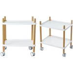 Rollwagen mit.2 Ab. weiß/buche (DDC.23.13)