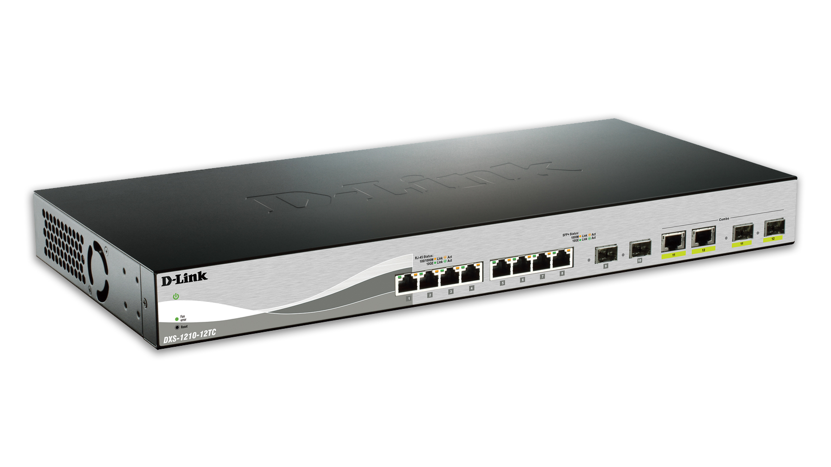 D-Link DXS-1210-12TC/E Managed L2 Switch 10G Ethernet 12 Ports 1U Schwarz, Silber