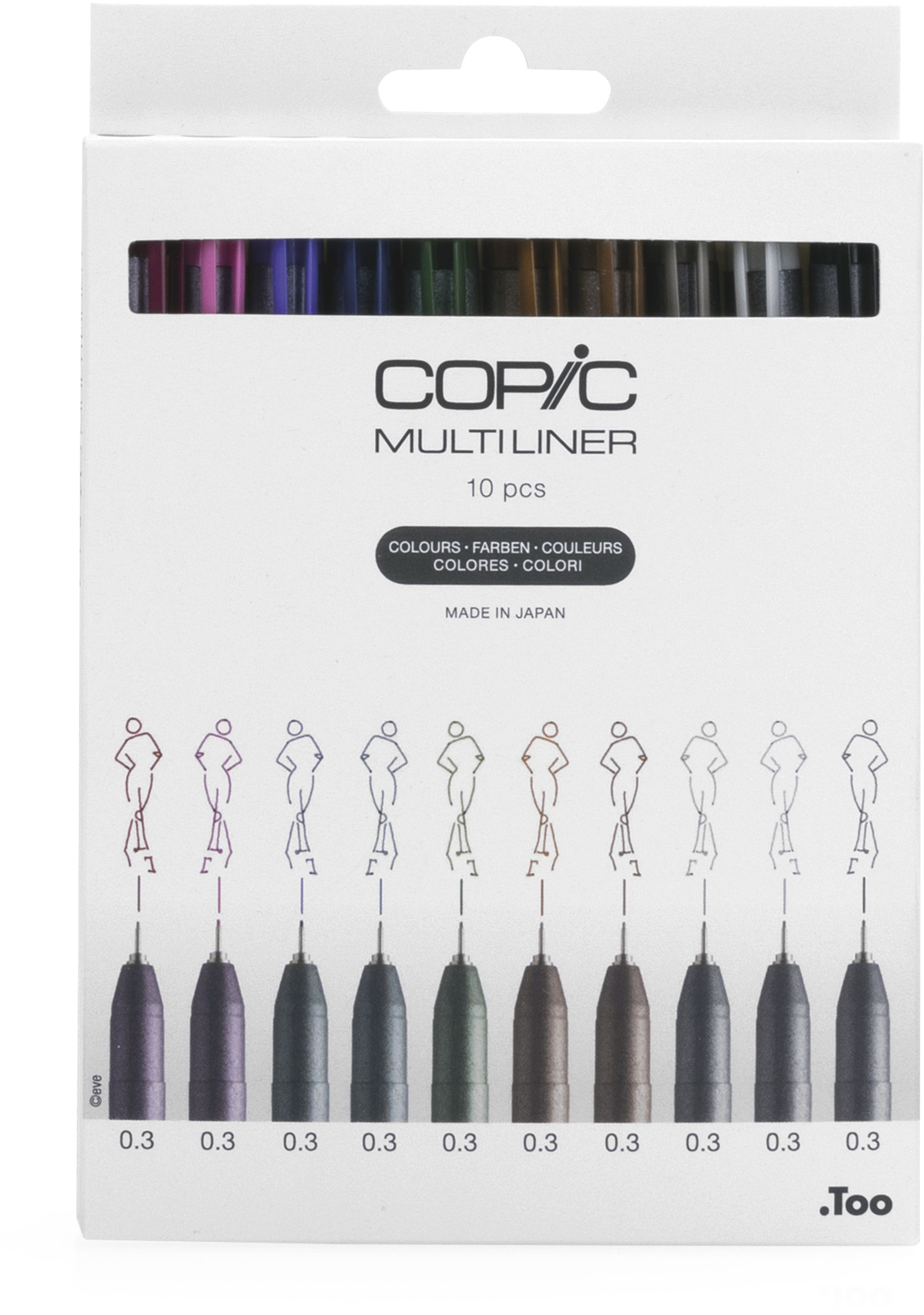 COPIC Multiliner Color Fineliner 0,3 mm 10 St. Mehrfarbig