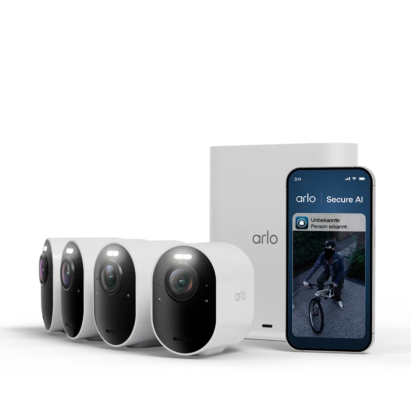 Arlo Ultra 3 4K-Überwachungskamera 4er-Set mit Solarpanel VMC5450-111EUS