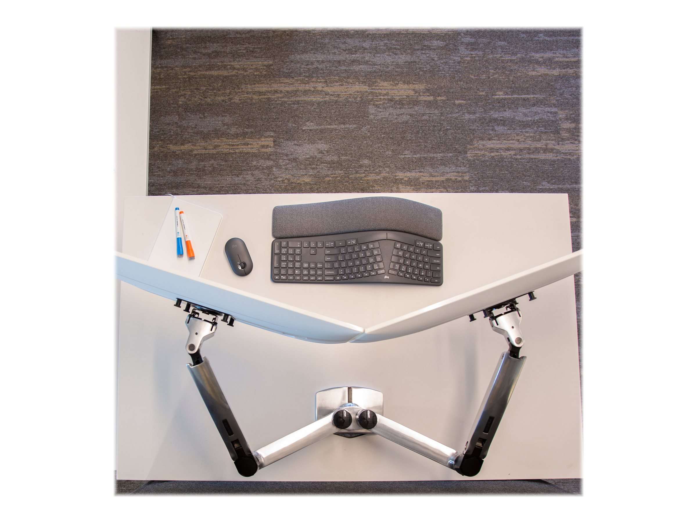 Ergotron LX Dual Side-by-Side Arm 27" Polished Aluminum