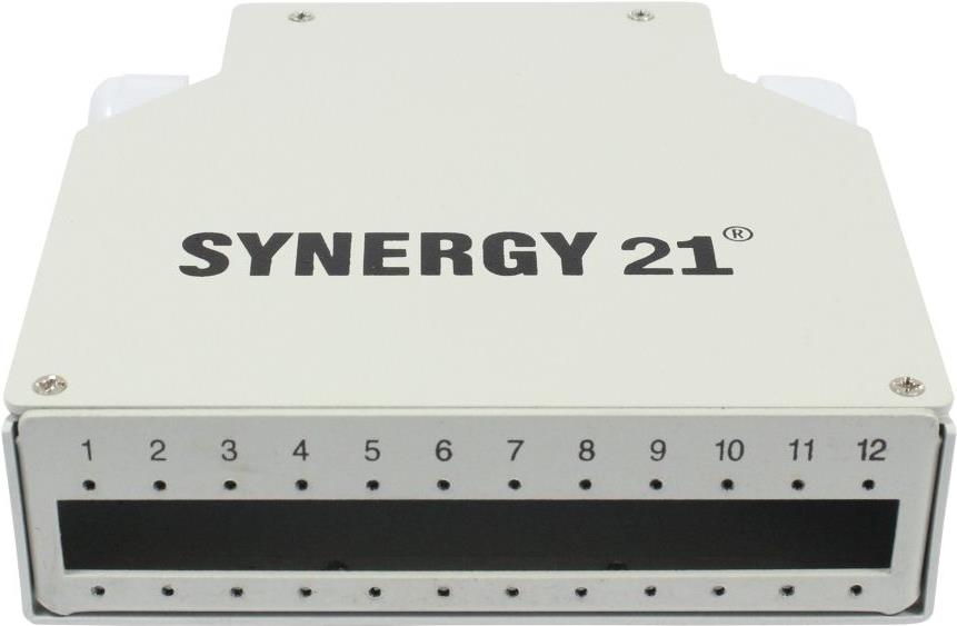 LWL-Patchpanel für Hutschiene(DIN), 12xLC-Duplex/SC-Simplex-Buchsen, ohne Kupplungen, Lichtgrau, Synergy 21 (S215687)