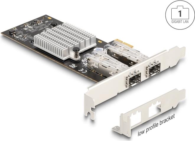 Delock PCI Express x1 Karte zu 2 x SFP Slot Gigabit LAN i350 (88336)