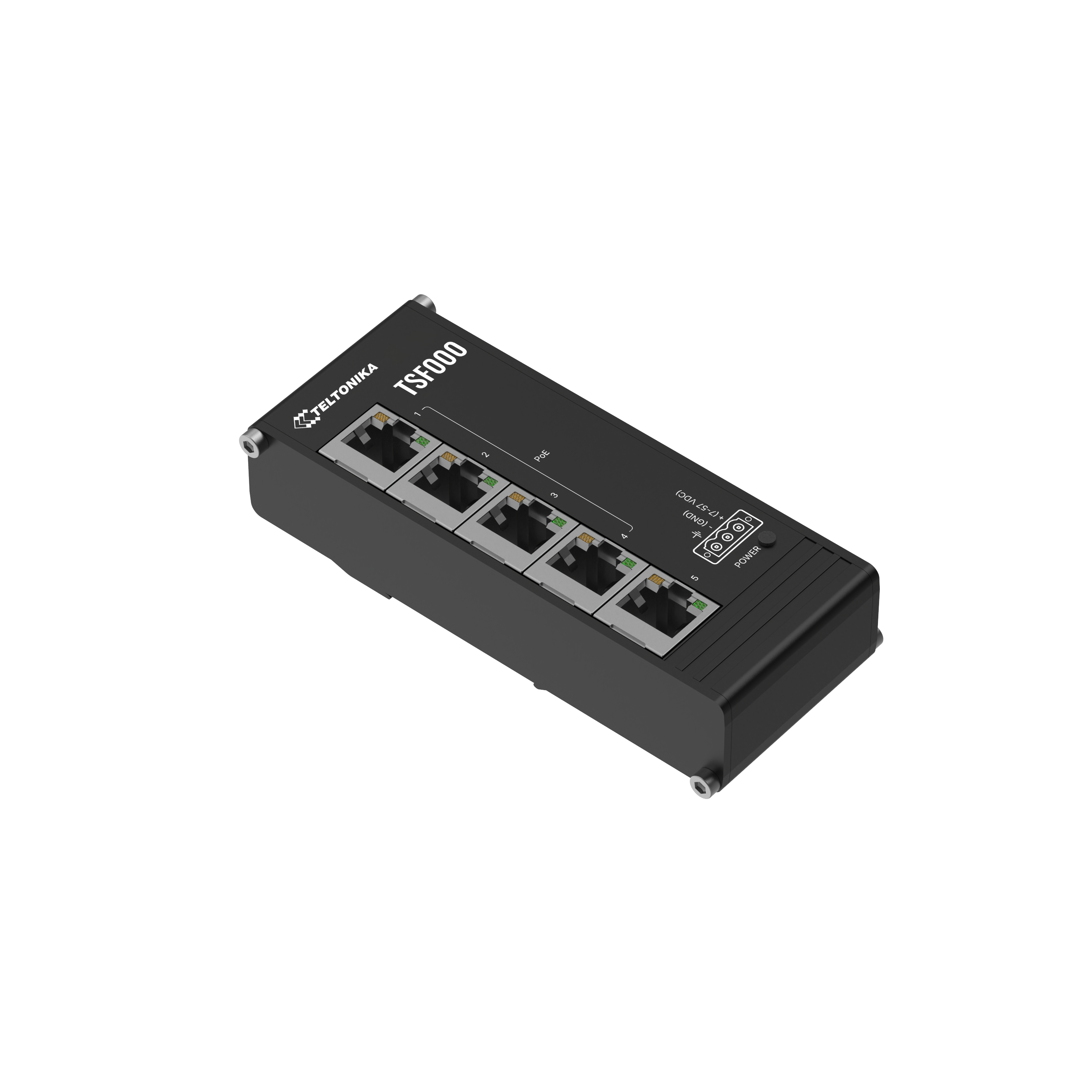 Teltonika TSF000 Unmanaged Switch 5 Ports 4 PoE+ 120 W DIN-Schiene Schwarz