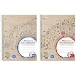 LANDRÉ Collegeblock Recycling, DIN A4, kariert, 80 Blatt rot, Rand links und rechts, aus 100 % Altpapier mit fester - 1 Stück (400146724)