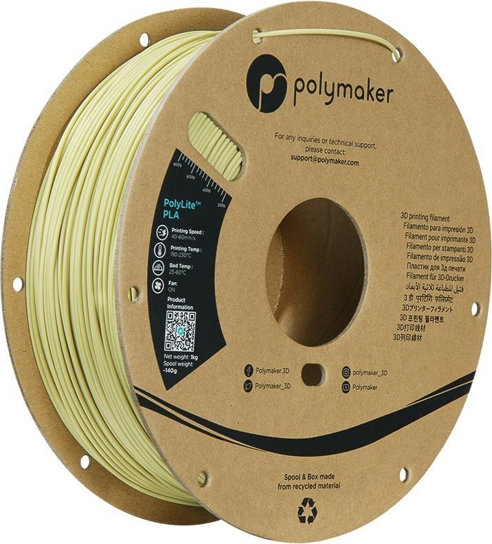Polymaker PA02055 Filament PLA hohe Steifigkeit Zugfestigkeit 1.75 mm 1000 g Beige (PA02055)