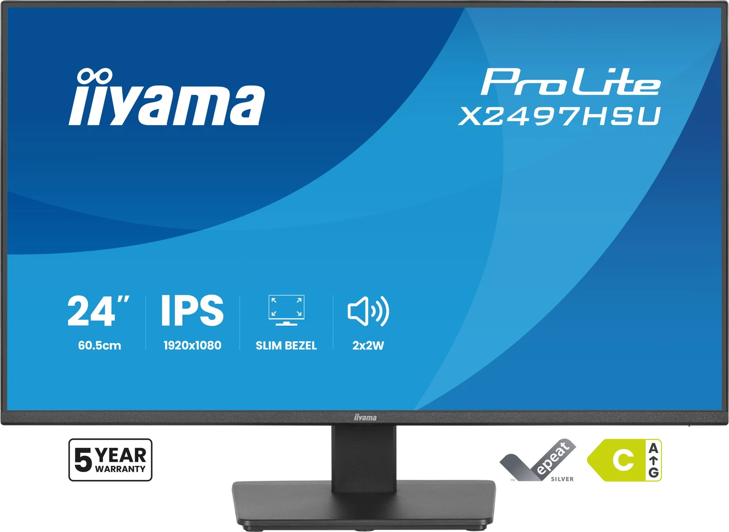 iiyama ProLite X2497HSU-B1 Monitor 60,5 cm (23,8") Full HD IPS 120Hz Schwarz (X2497HSU-B1)