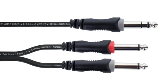 Cordial EY 5 VPP Audio Y-Adapter Klinke 6,3 mm Stereo auf 2x 6,3 mm Mono 5 m Schwarz