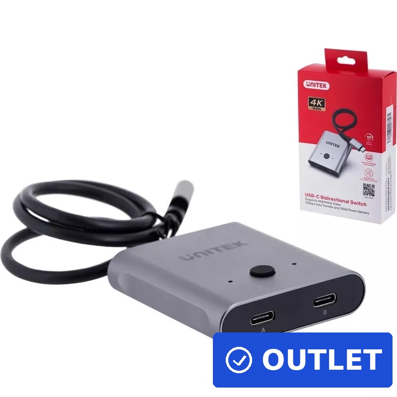 Unitek Zwei-Wege Signalschalter USB-C, 2 in 1 out 4K (D1078A) (geöffnet)