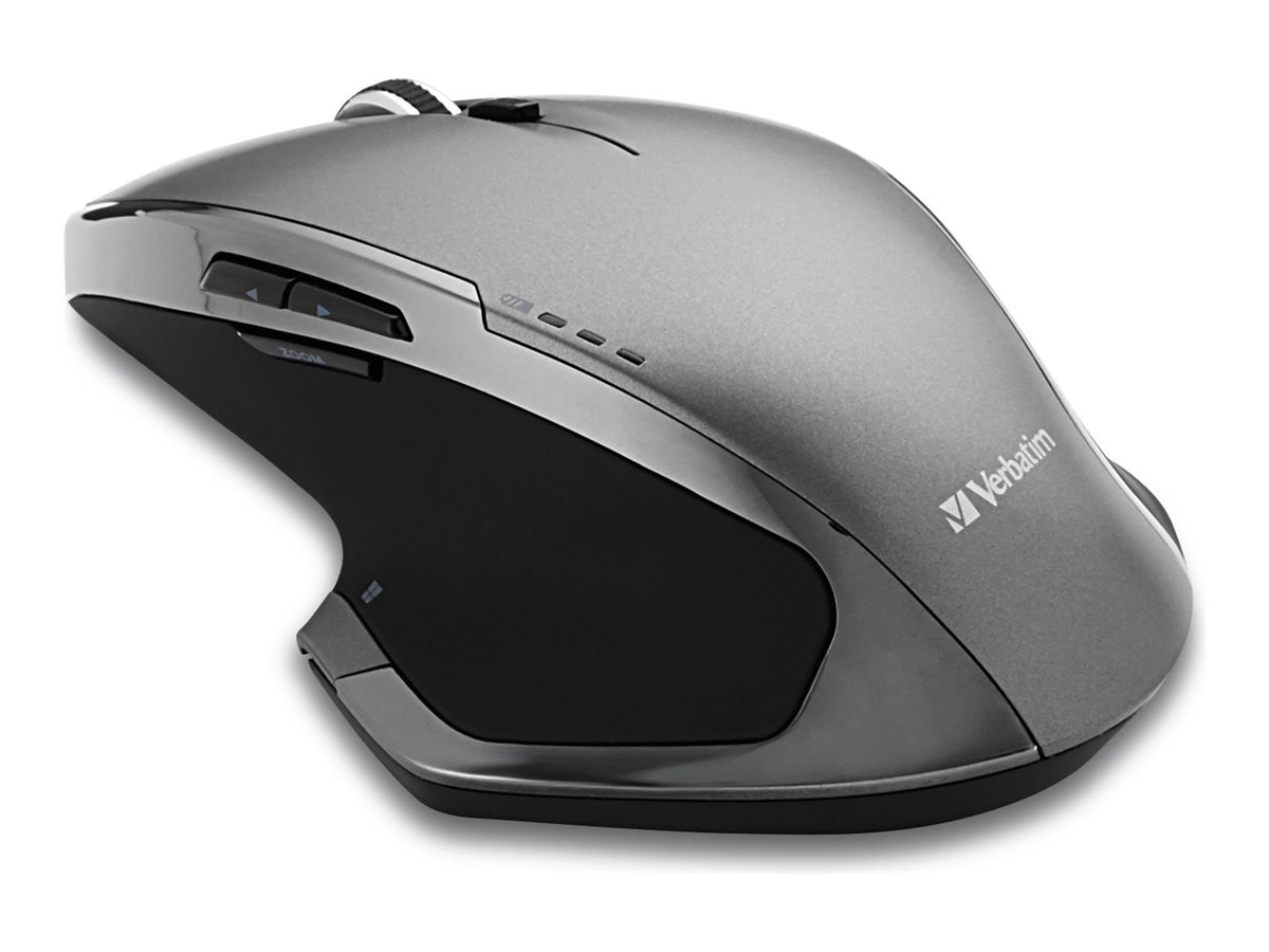 Verbatim Deluxe 49041 Kabellose Maus RF Wireless 2.4 GHz 8 Tasten Blue LED Schwarz/Grau