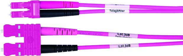 Telegärtner L00890A0111 Glasfaserkabel 1 m I-K(ZN)H OM4 2x SC 2x LC Violett (L00890A0111)