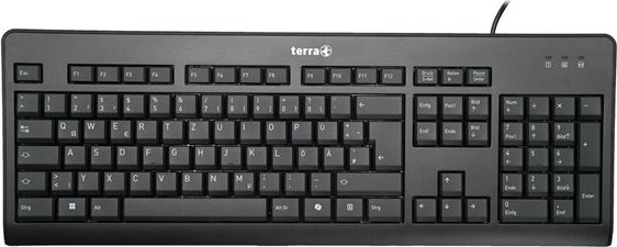 TERRA Keyboard 1500 Corded [DE] USB black Copilot QWERTZ, 105 Tasten, kabelgebunden, 1,80m (2810714)