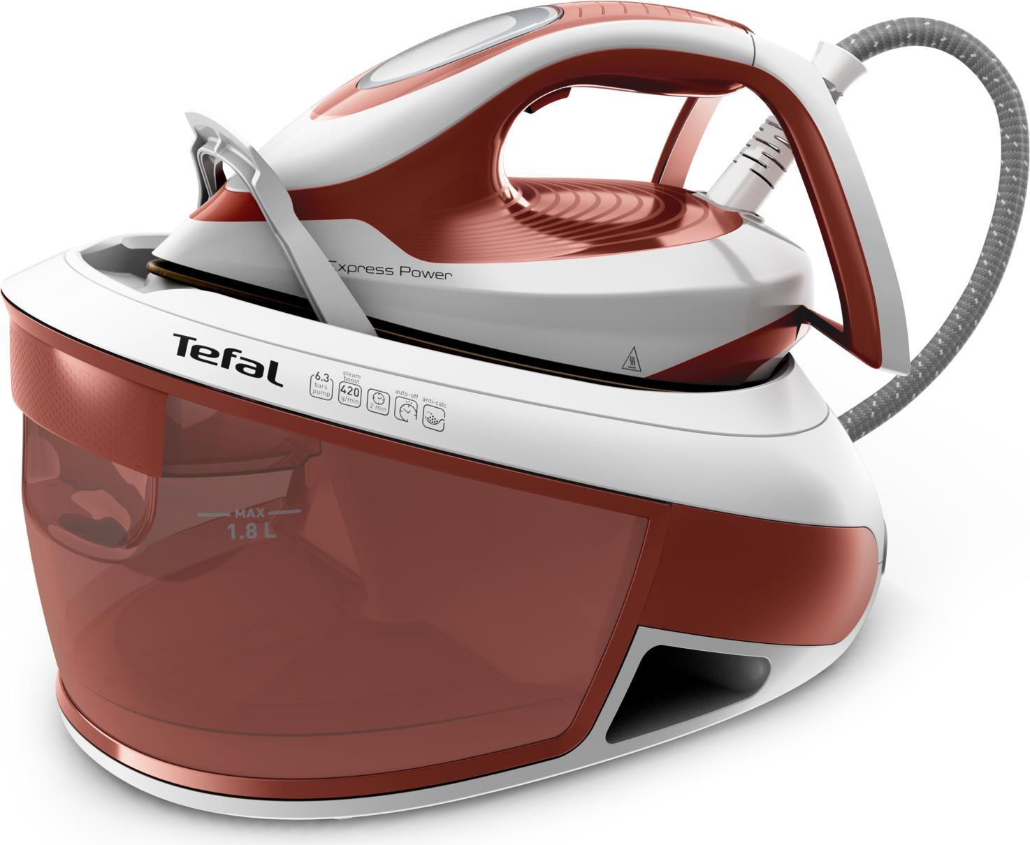 Tefal Express Power SV8110 2800 W 1,8 l Durilium AirGlide Autoclean soleplate Rot - Weiß (SV8110)
