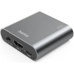 Hama HDMI-Audio-Extractor AE90, HDMI™ zu Audio, Toslink, 3,5-mm-Klinke, Silber (00205100)