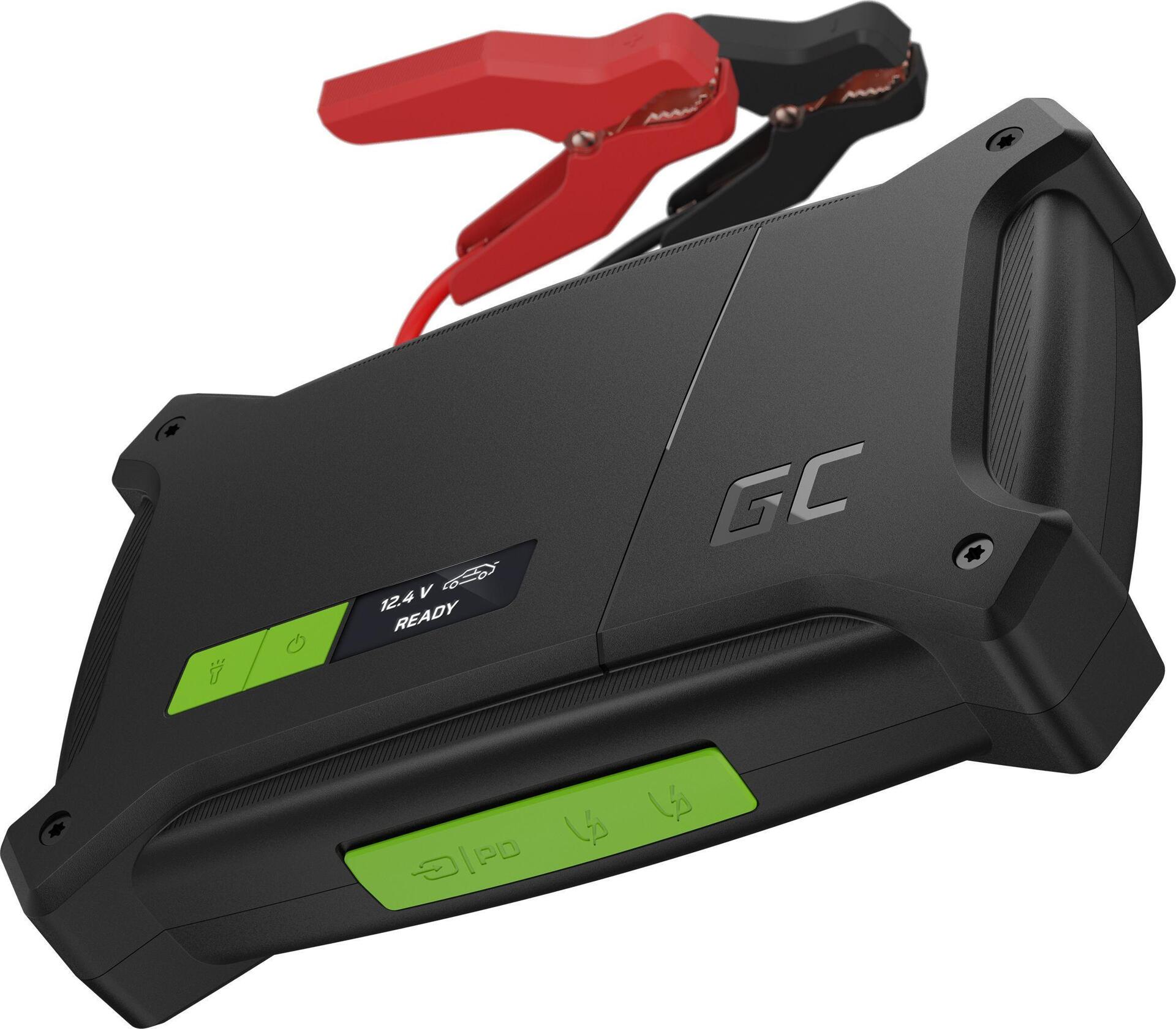 Green Cell Automatikladegerät, Schnellstartsystem PowerBoost Powerbank Jump Starter 16000mAh 2000A GC-CJSGC01 Starthilfestrom (12 V)=1000 A (GC-CJSGC01)