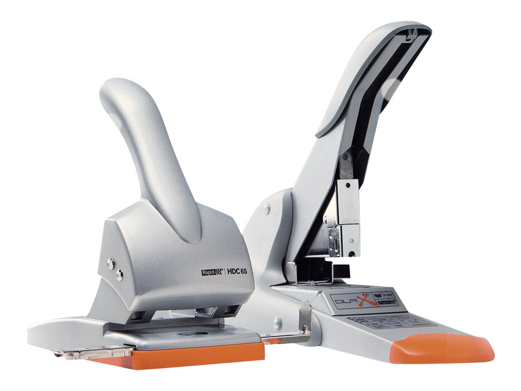 Rapid HDC65 Registratur-Locher 65 Blatt 80 mm Orange/Grau