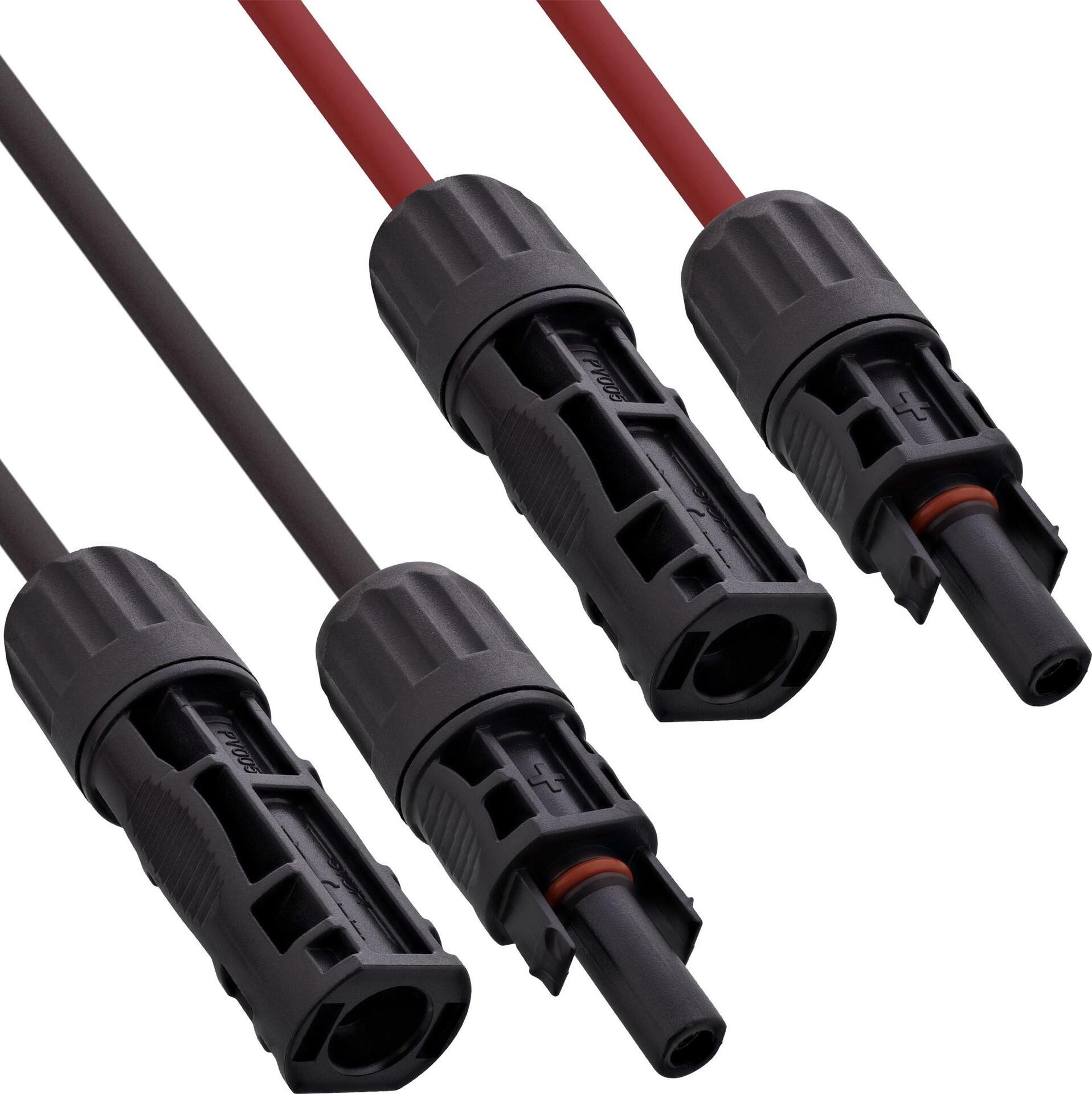 InLine Solarkabel Verlängerungs-Set inkl. Solarstecker 6mm² schwarz/rot 15m (95615)