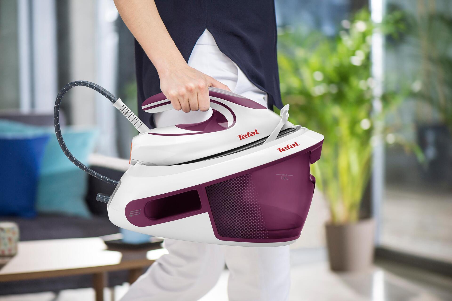 Tefal Express Anti-Calc SV8054 Dampfbügelstation 2800 W 1,8 l Durilium Airglide White/Violet