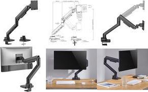 LogiLink Monitorarm, Armlänge: 473 mm, schwarz für Monitore von 43,18 cm (BP0168)