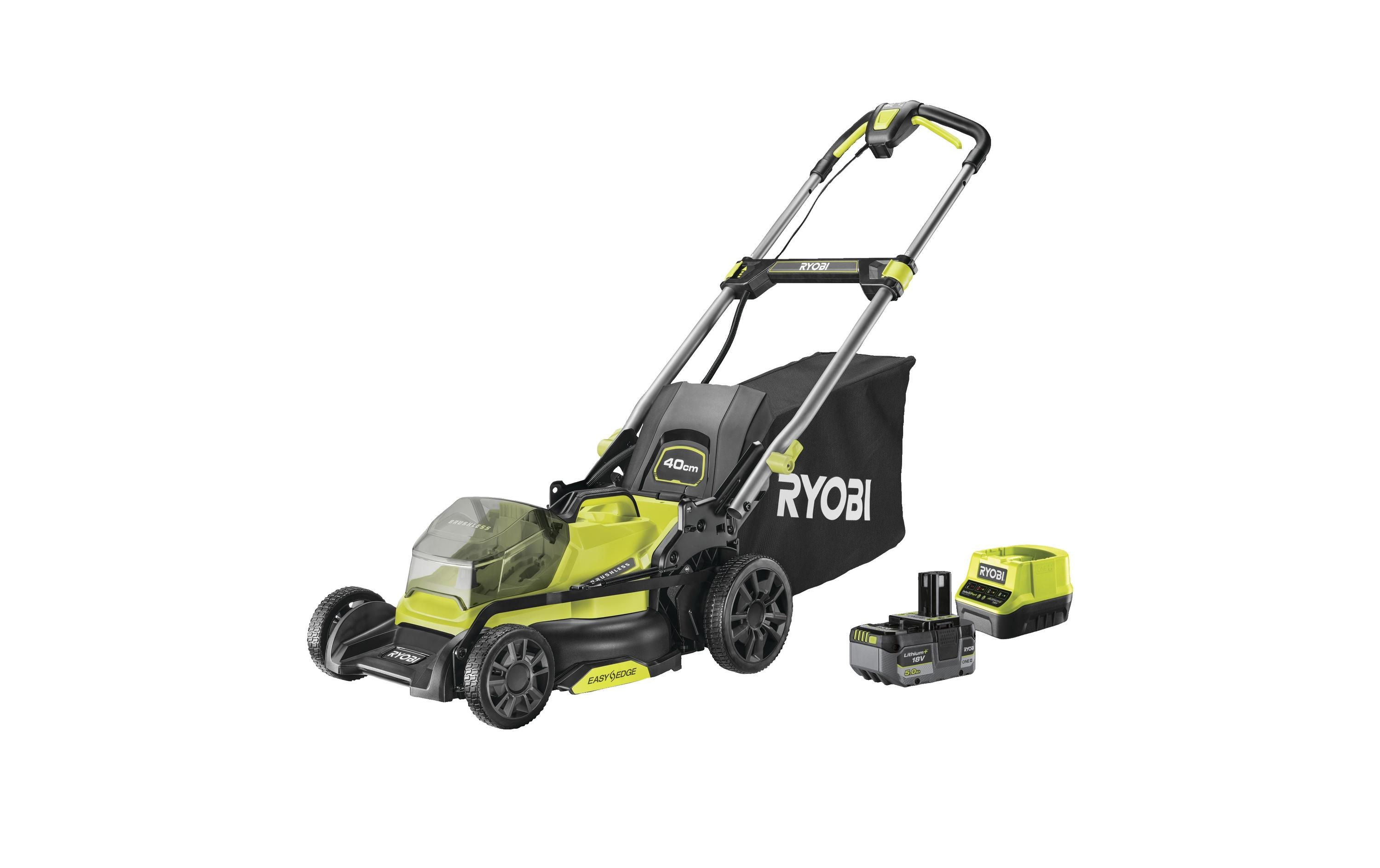 Ryobi RY18LMX40C-150 Akku-Rasenmäher 18 V 40 cm 5 Ah Li-Ion inkl. Akku & Ladegerät