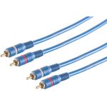 S/CONN maximum connectivity Cinch Audio-Kabel-Cinchkabel, 2 Stecker / 2 Stecker, TWIN Kabel mit Remoteleitung, blau, 5,0m (40605)