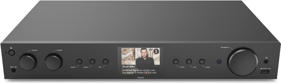 Hama HiFi-Tuner DIT2105, DAB+ / Internetradio / Bluetooth® RX/TX, App, Schwarz (00054256)