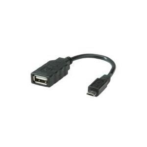 ROLINE USB 2.0 Kabel, USB 2.0 Typ Micro B - Typ A BU, OTG 0,15 m (11.02.8311)