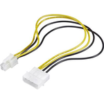 Renkforce Strom Anschlusskabel [1x ATX-Stecker 4pol. - 1x IDE-Strom-Stecker 4pol.] 0.30 m Gelb-Schwarz (RF-4174569)