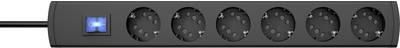 Kopp Steckdosenleiste mit Schalter 6fach Anthrazit Schutzkontakt 234205019 (234205019)