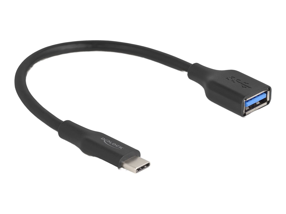 Delock USB-C auf USB-A Adapter 10 Gbps 19 cm 60 W QC 3.0 Schwarz