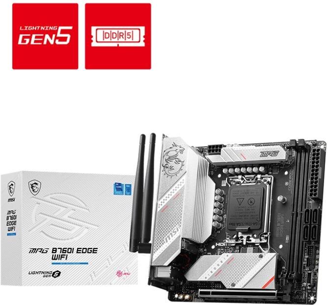 MSI MPG B760I EDGE WIFI Mini-ITX Mainboard LGA1700 DDR5 Schwarz/Silber