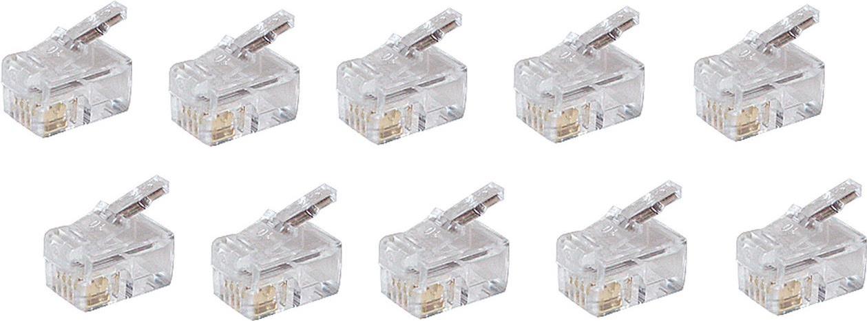 shiverpeaks BASIC-S Modular-Stecker RJ10/14, ungeschirmt 4-polig, 4 Kontakte belegt, vergoldete Kontakte, im Poly- (BS72039-10)