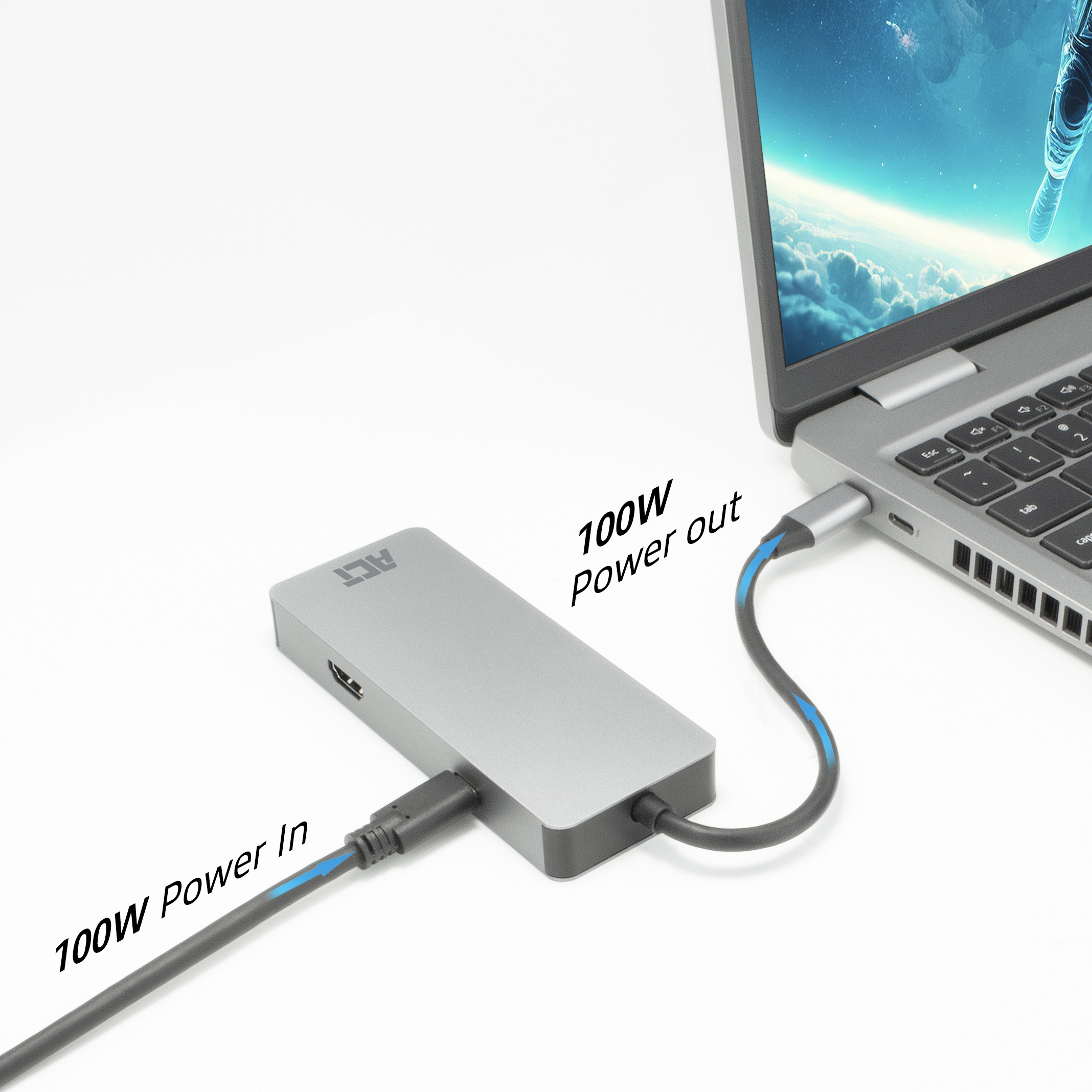 ACT AC7092 Dockingstation USB-C 3.2 Gen 1 HDMI 1GbE Grau Schwarz