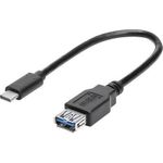 renkforce USB 3.0 Adapter [1x USB-C™ Stecker - 1x USB 3.0 Buchse A] 0.15 m Schwarz mit OTG-Funktion, vergoldete Steckkontakte renk