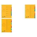 herlitz Karton-Register, A4 Überbreite, 10-teilig, blanko 5-farbig, Manila-Recycling-Karton, gelocht mit Orgadruck, - 1 Stück (300006188)