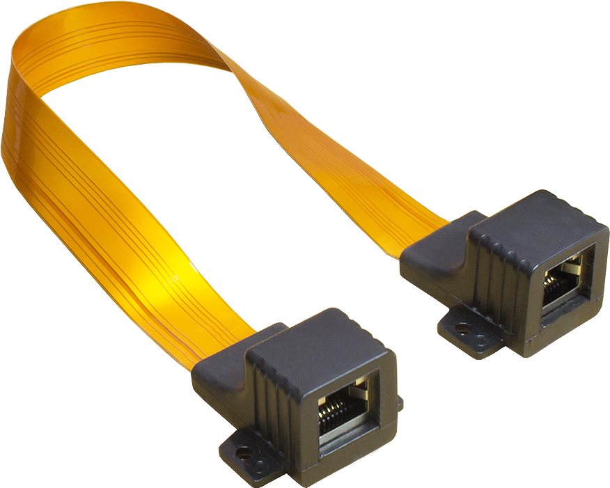 Ethernet Fensterdurchführung High-Quality, transparent, Gesamtlänge inkl. Stecker 25cm, flexible Länge 18cm, Good Connections® (8055-F18Q)