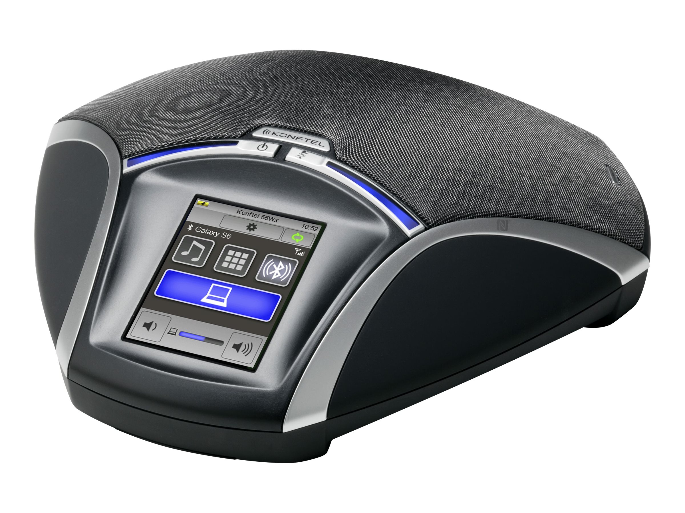 Konftel 55Wx Konferenztelefon mit Bluetooth, OmniSound HD und Akku, Silber/Liquorice Black