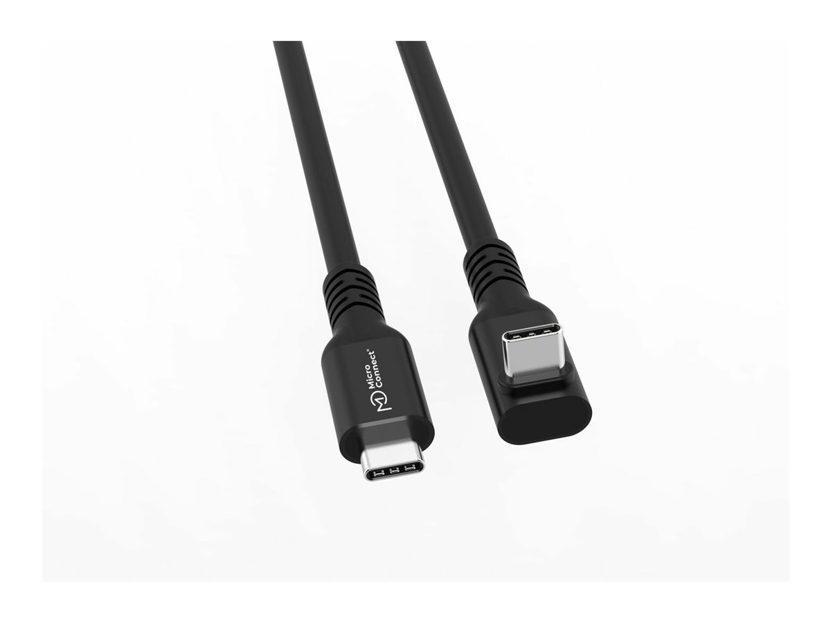 MicroConnect Premium USB-C Kabel USB 3.2 Gen 2x2 5 m 100 W 20 Gbps Gewinkelt Schwarz