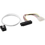 InLine SAS Anschlusskabel, Mini-SAS SFF-8087 an 1x SAS SFF-8482 + Strom, einzene SAS HDD an Controller, 0,5m (27622)