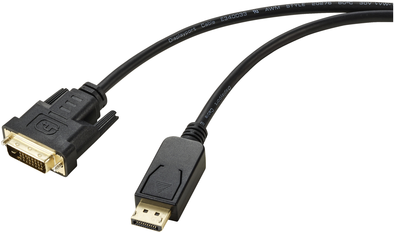 Renkforce DisplayPort / DVI Adapterkabel DisplayPort Stecker, DVI-D 24+1pol. Stecker 1.80 m Schwarz RF-5771518 PVC-Mantel DVI-Kabel (RF-5771518)