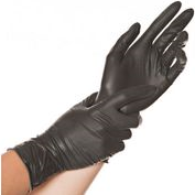 HYGOSTAR Latex-Handschuh "DIABLO", L, schwarz, puderfrei Länge: 240 mm, für Allergiker, lebensmittelecht, reißfest, - 1 Stück (26718)