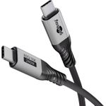 Goobay USB-C-Kabel, USB4 Version 2.0, 1 m, schwarz;silber (74775)
