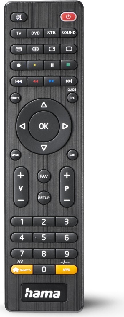 Hama Universal-Fernbedienung TV, Infrarot, für 4 Geräte, mit App-Taste (00221052)