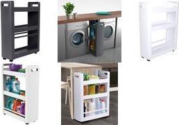 EDA Beistellwagen MOBILO DESSERTE, 3 Böden, PP, weiß mit Rollen zum mobilen Einsatz, Griffe zum einfachen - 1 Stück (010495 BL)