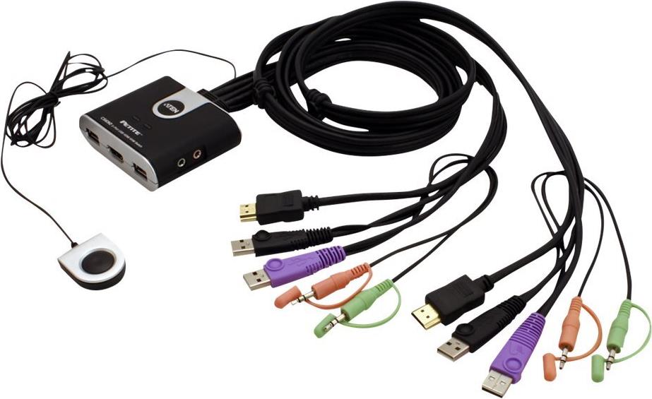 ATEN CS692 2-Port HDMI USB KVM-Switch mit Audio Schwarz