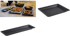 APS Tablett FROSTFIRE, (B)530 x (T)162 mm, silber-schwarz aus Aluminium, mit Antihaftbeschichtung, leiten und - 1 Stück (30502)