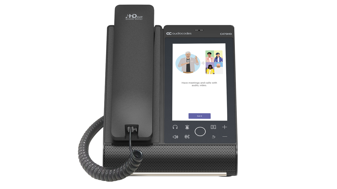AudioCodes C470HD IP-Telefon Microsoft Teams 5,5" Touchscreen Schwarz