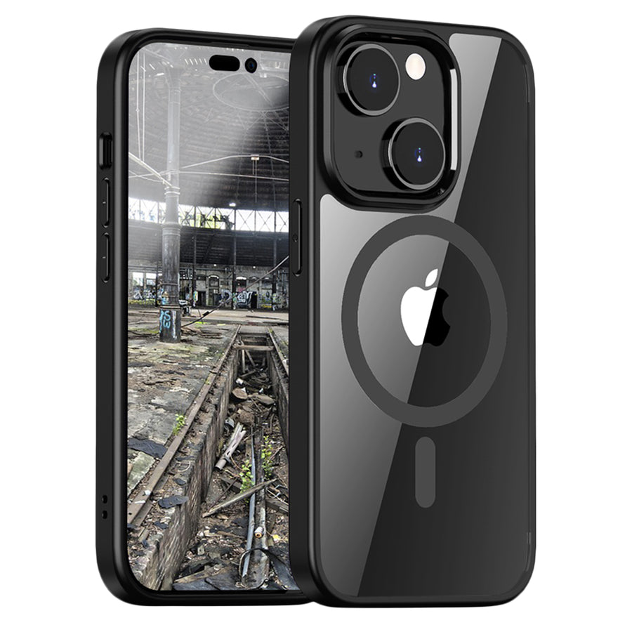 JT Berlin BackCase Pankow Hybrid MagSafe für Apple iPhone 13 6,1" Schwarz/Transparent