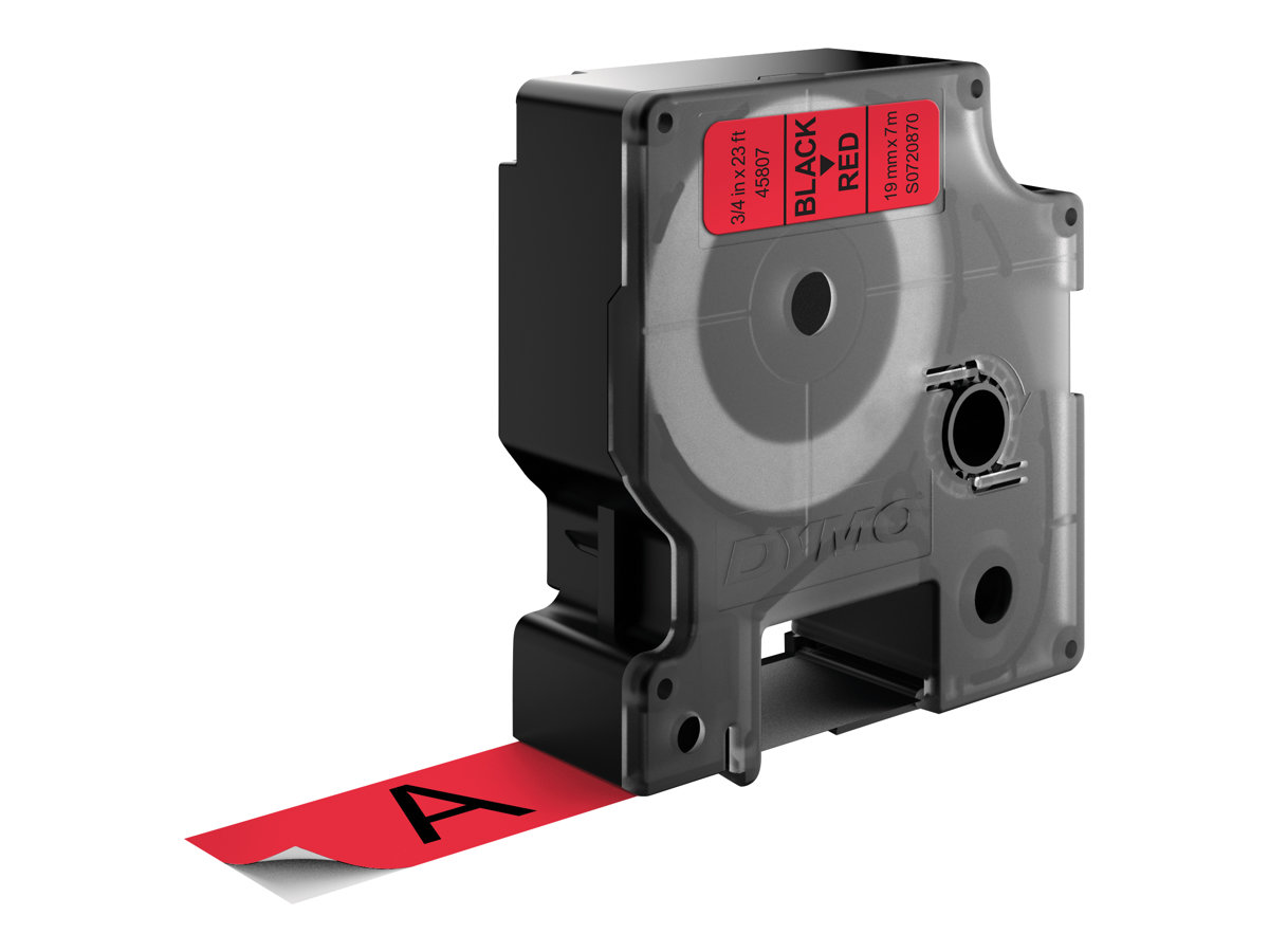 DYMO D1 Etikettenband 19 mm x 7 m Schwarz auf Rot